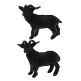 Max Simulation Goat Sheep Figurines Animal Plush Toy Christmas Decor Black 21cm