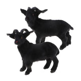 Max Simulation Goat Sheep Figurines Animal Plush Toy Christmas Decor Black 21cm