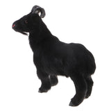 Max Simulation Goat Sheep Figurines Animal Plush Toy Christmas Decor Black 17cm