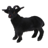 Max Simulation Goat Sheep Figurines Animal Plush Toy Christmas Decor Black 17cm