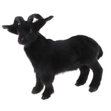 Max Simulation Goat Sheep Figurines Animal Plush Toy Christmas Decor Black 17cm