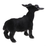 Max Simulation Goat Sheep Figurines Animal Plush Toy Christmas Decor Black 17cm