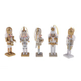 Maxbell 5 Pieces 12cm Wooden Nutcracker Solider Figures Model Puppet Doll Home Decor