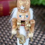 Maxbell 5 Pieces 12cm Wooden Nutcracker Solider Figures Model Puppet Doll Home Decor