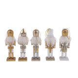 Maxbell 5 Pieces 12cm Wooden Nutcracker Solider Figures Model Puppet Doll Home Decor