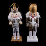 Maxbell 5 Pieces 12cm Wooden Nutcracker Solider Figures Model Puppet Doll Home Decor