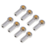 Max 8 Pieces M3 Aluminum Link Rod End Ball Joint for 1/10 RC Car Parts Silver