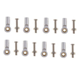 Max Aluminum Link Rod End Joint Steering Linkage Ball Head, Pack of 8 Silver
