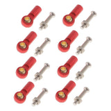 Max Aluminum Link Rod End Joint Steering Linkage Ball Head, Pack of 8 Red