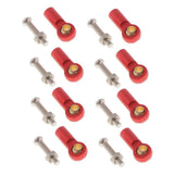 Max Aluminum Link Rod End Joint Steering Linkage Ball Head, Pack of 8 Red
