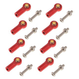 Max Aluminum Link Rod End Joint Steering Linkage Ball Head, Pack of 8 Red