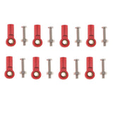 Max Aluminum Link Rod End Joint Steering Linkage Ball Head, Pack of 8 Red