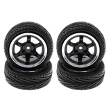 Max 4pcs RC Vehicle Wheels Tires Rims Set 12mm Hex for 1/10 On Road Car HPI HSP