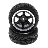 Max 4pcs RC Vehicle Wheels Tires Rims Set 12mm Hex for 1/10 On Road Car HPI HSP