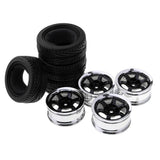 Max 4pcs RC Vehicle Wheels Tires Rims Set 12mm Hex for 1/10 On Road Car HPI HSP