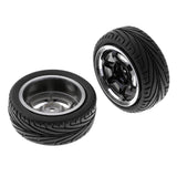 Max 4pcs RC Vehicle Wheels Tires Rims Set 12mm Hex for 1/10 On Road Car HPI HSP