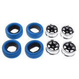 Max 4pcs RC Vehicle Wheels Tires Rims Set 12mm Hex for 1/10 On Road Car HSP Blue