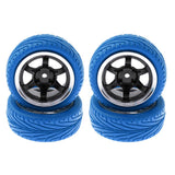 Max 4pcs RC Vehicle Wheels Tires Rims Set 12mm Hex for 1/10 On Road Car HSP Blue