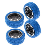 Max 4pcs RC Vehicle Wheels Tires Rims Set 12mm Hex for 1/10 On Road Car HSP Blue
