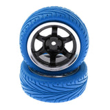 Max 4pcs RC Vehicle Wheels Tires Rims Set 12mm Hex for 1/10 On Road Car HSP Blue