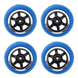 Max 4pcs RC Vehicle Wheels Tires Rims Set 12mm Hex for 1/10 On Road Car HSP Blue