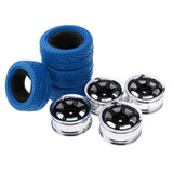 Max 4pcs RC Vehicle Wheels Tires Rims Set 12mm Hex for 1/10 On Road Car HSP Blue
