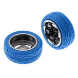 Max 4pcs RC Vehicle Wheels Tires Rims Set 12mm Hex for 1/10 On Road Car HSP Blue