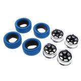 Max 4pcs RC Vehicle Wheels Tires Rims Set 12mm Hex for 1/10 On Road Car HSP Blue