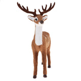 Max Simulation Christmas Elk Plush Reindeer Model Toy Dark Brown Male Stand