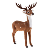 Max Simulation Christmas Elk Plush Reindeer Model Toy Dark Brown Male Stand