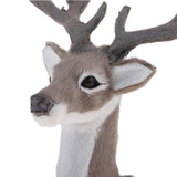 Max Simulation Christmas Elk Plush Reindeer Model Toy Grey Male Stand