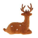 Max Simulation Christmas Elk Plush Reindeer Model Toy Light Brown Male Sitting