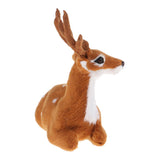 Max Simulation Christmas Elk Plush Reindeer Model Toy Light Brown Male Sitting