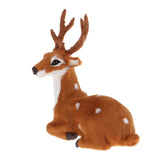 Max Simulation Christmas Elk Plush Reindeer Model Toy Light Brown Male Sitting