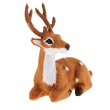 Max Simulation Christmas Elk Plush Reindeer Model Toy Light Brown Male Sitting