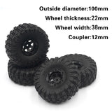 Max 2pcs 100mm RC Rubber Tire Tyre for FY-01/02/03/04/05/06/07 1/12 RC Car Black