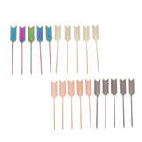 Max 5Pieces Stainless Steel Cocktail Picks Martini Fruit Stick for Party Golden