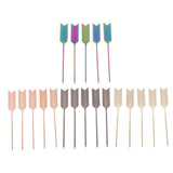 Max 5Pieces Stainless Steel Cocktail Picks Martini Fruit Stick for Party Golden