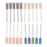 Max 5Pieces Stainless Steel Cocktail Picks Martini Fruit Stick for Party Golden