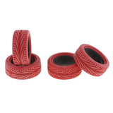Max 4Pcs RC 1:10 Model Drifting Racing Car Rubber Tire for 1/10 HSP 94123 Red