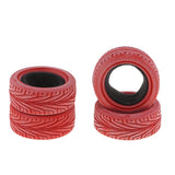 Max 4Pcs RC 1:10 Model Drifting Racing Car Rubber Tire for 1/10 HSP 94123 Red