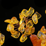 Max Wealth Lucky Money Tree Feng Shui Crystal Plastic Tree Home Decor Yellow