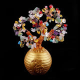 Max Wealth Lucky Money Tree Feng Shui Crystal Plastic Tree Home Decor Colorful
