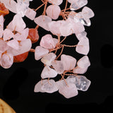 Max Wealth Lucky Money Tree Feng Shui Crystal Plastic Tree Home Decor Pink