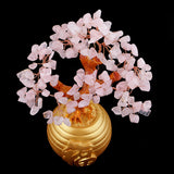 Max Wealth Lucky Money Tree Feng Shui Crystal Plastic Tree Home Decor Pink