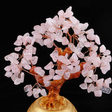 Max Wealth Lucky Money Tree Feng Shui Crystal Plastic Tree Home Decor Pink