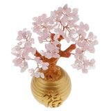 Max Wealth Lucky Money Tree Feng Shui Crystal Plastic Tree Home Decor Pink