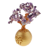 Max Wealth Lucky Money Tree Feng Shui Crystal Plastic Tree Home Decor Purple