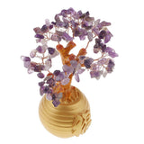 Max Wealth Lucky Money Tree Feng Shui Crystal Plastic Tree Home Decor Purple