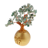 Max Wealth Lucky Money Tree Feng Shui Crystal Plastic Tree Home Decor Green